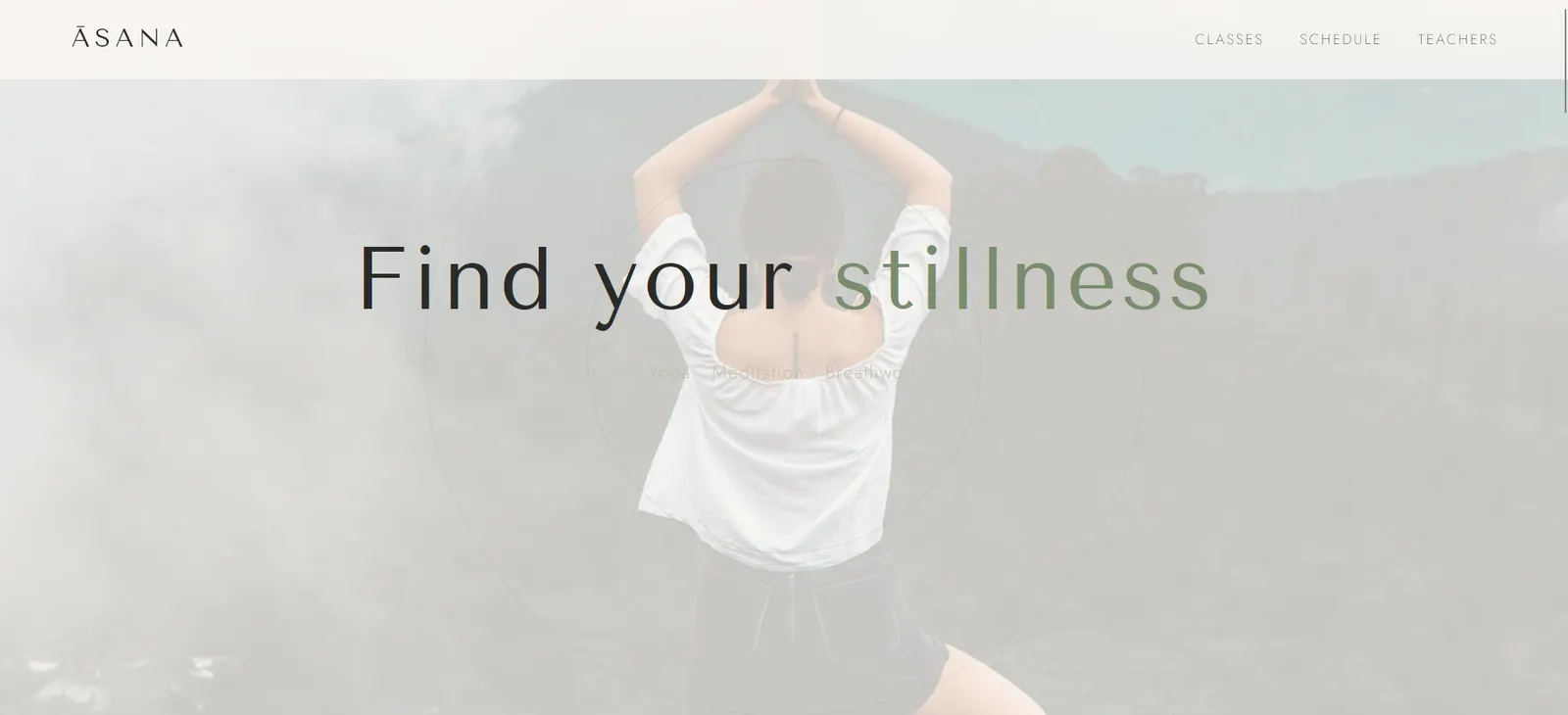 Asana, a yoga studio website design