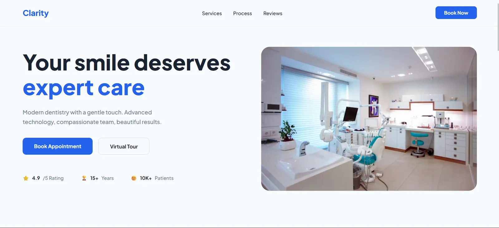 Clarity, a dental practice website design