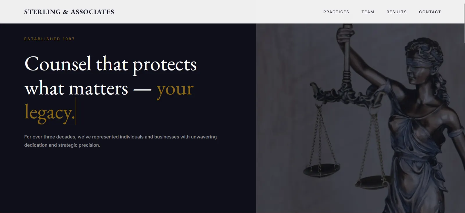 Sterling & Associates, a law firm website design